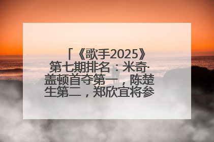 《歌手2025》第七期排名：米奇·盖顿首夺第一，陈楚生第二，郑欣宜将参加下一轮张榜赛