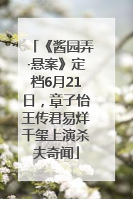 《酱园弄·悬案》定档6月21日，章子怡王传君易烊千玺上演杀夫奇闻