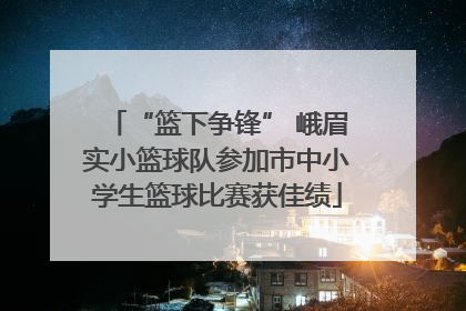 “篮下争锋” 峨眉实小篮球队参加市中小学生篮球比赛获佳绩