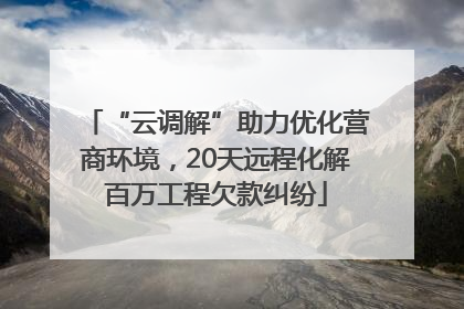 “云调解”助力优化营商环境，20天远程化解百万工程欠款纠纷