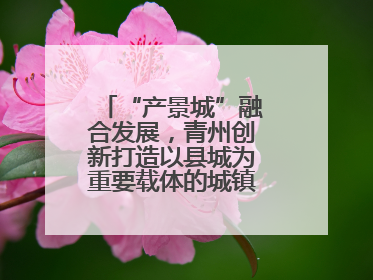 “产景城”融合发展，青州创新打造以县城为重要载体的城镇化建设样本