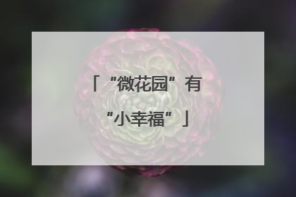 “微花园”有“小幸福”