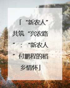 “新农人”共筑“兴农路”：“新农人”付鹏程的稻乡情怀