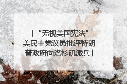 “无视美国宪法” 美民主党议员批评特朗普政府向洛杉矶派兵