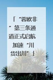 “蓉欧非”第三条通道正式启航 加速“川货出川”