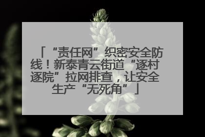 “责任网”织密安全防线！新泰青云街道“逐村逐院”拉网排查，让安全生产“无死角”