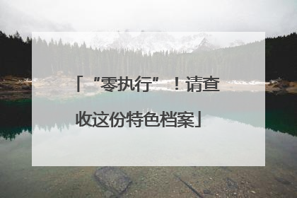 “零执行”！请查收这份特色档案