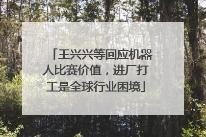 王兴兴等回应机器人比赛价值，进厂打工是全球行业困境