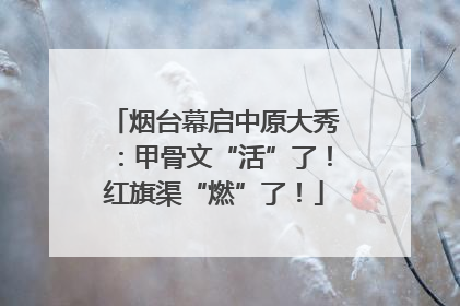 烟台幕启中原大秀：甲骨文“活”了！红旗渠“燃”了！