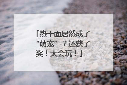 热干面居然成了“萌宠”？还获了奖！太会玩！
