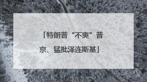 特朗普“不爽”普京、猛批泽连斯基