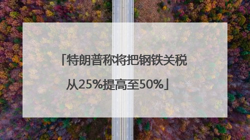 特朗普称将把钢铁关税从25%提高至50%