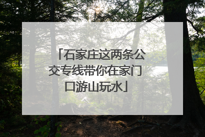 石家庄这两条公交专线带你在家门口游山玩水