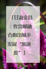 甘肃金昌：客货邮融合跑出城乡发展“加速度”