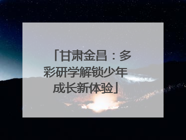 甘肃金昌：多彩研学解锁少年成长新体验