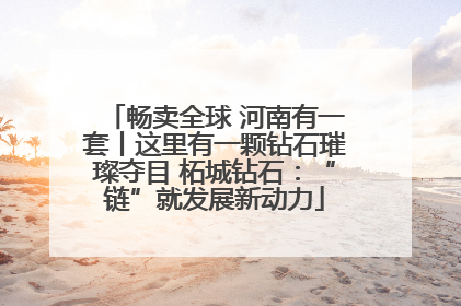 畅卖全球 河南有一套丨这里有一颗钻石璀璨夺目 柘城钻石：“链”就发展新动力