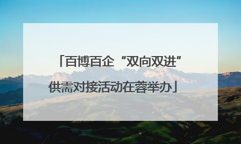 百博百企“双向双进”供需对接活动在蓉举办