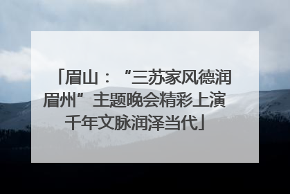 眉山：“三苏家风德润眉州”主题晚会精彩上演千年文脉润泽当代