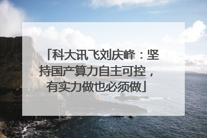 科大讯飞刘庆峰：坚持国产算力自主可控，有实力做也必须做