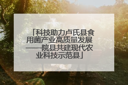 科技助力卢氏县食用菌产业高质量发展——院县共建现代农业科技示范县