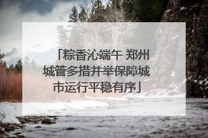 粽香沁端午 郑州城管多措并举保障城市运行平稳有序
