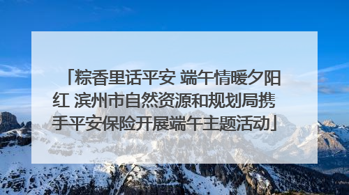 粽香里话平安 端午情暖夕阳红 滨州市自然资源和规划局携手平安保险开展端午主题活动