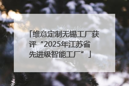 维意定制无锡工厂获评“2025年江苏省先进级智能工厂”
