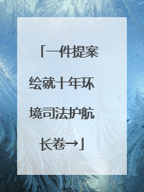 一件提案绘就十年环境司法护航长卷→