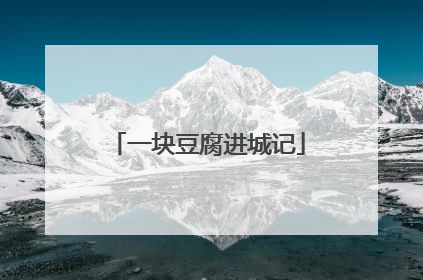 一块豆腐进城记