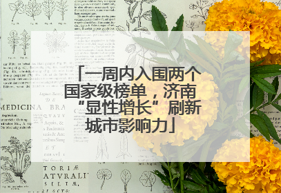 一周内入围两个国家级榜单，济南“显性增长”刷新城市影响力