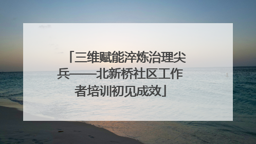 三维赋能淬炼治理尖兵——北新桥社区工作者培训初见成效