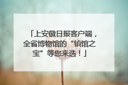 上安徽日报客户端，全省博物馆的“镇馆之宝”等您来选！