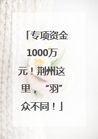 专项资金1000万元！荆州这里，“羽”众不同！