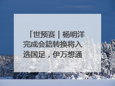 世预赛｜杨明洋完成会籍转换将入选国足，伊万想通了要打双后腰？