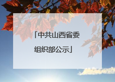 中共山西省委组织部公示