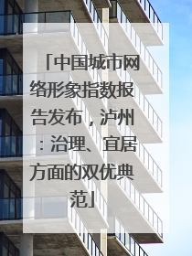 中国城市网络形象指数报告发布，泸州：治理、宜居方面的双优典范