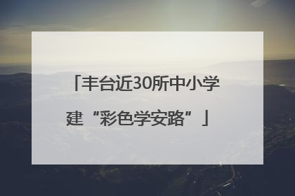 丰台近30所中小学建“彩色学安路”