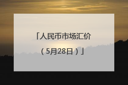 人民币市场汇价（5月28日）