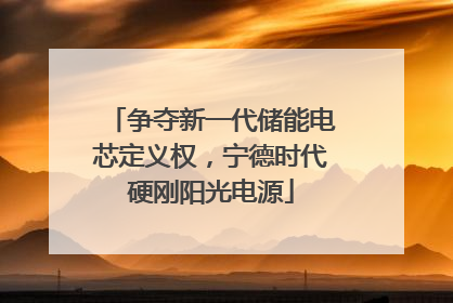 争夺新一代储能电芯定义权，宁德时代硬刚阳光电源