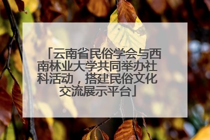 云南省民俗学会与西南林业大学共同举办社科活动，搭建民俗文化交流展示平台