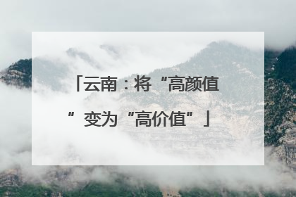云南：将“高颜值”变为“高价值”