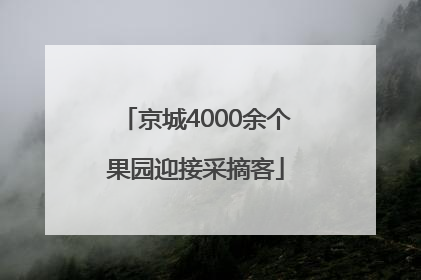 京城4000余个果园迎接采摘客
