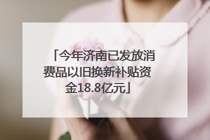 今年济南已发放消费品以旧换新补贴资金18.8亿元