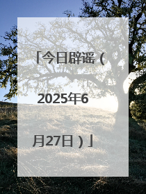 今日辟谣（2025年6月27日）
