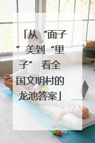 从“面子”美到“里子” 看全国文明村的龙池答案
