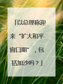 以总理称迎来“扩大和平窗口期”，包括加沙吗？