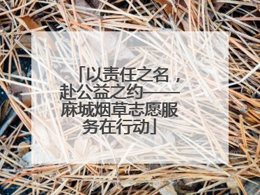 以责任之名，赴公益之约——麻城烟草志愿服务在行动