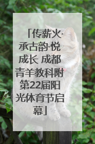 传薪火·承古韵·悦成长 成都青羊教科附第22届阳光体育节启幕