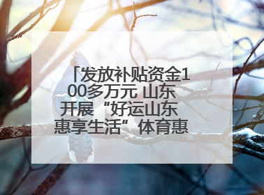 发放补贴资金100多万元 山东开展“好运山东 惠享生活”体育惠民补贴活动