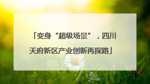 变身“超级场景”，四川天府新区产业创新再探路